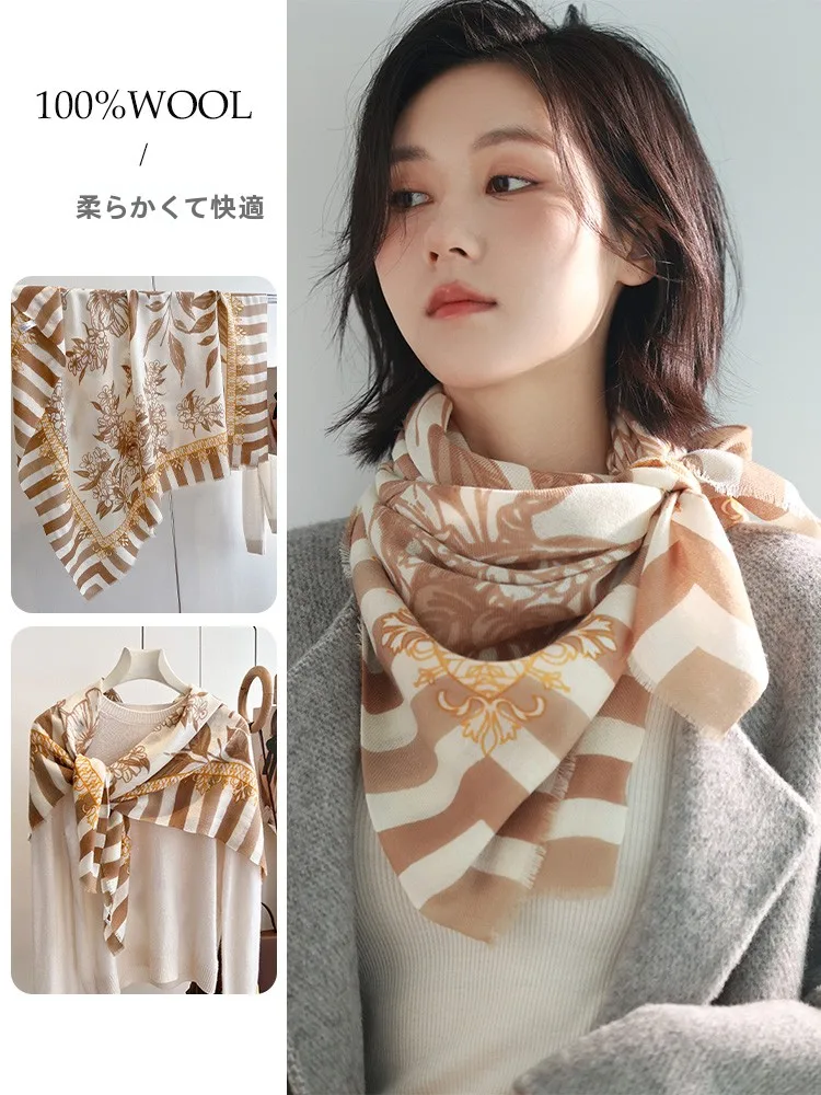 pure-wool-scarf-women's-summer-thin-silk-square-sunscreen-neck-warmer-multi-functional-floral-pattern-korean-style