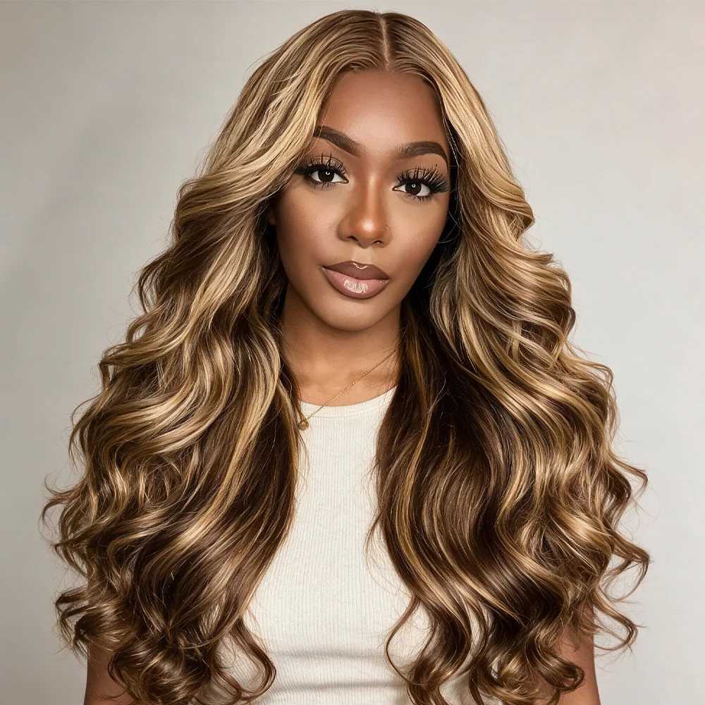 Body Wave Human Hair Wig For Women On Sale 13x4 HD Lace Frontal Human Hair Wig 5x5 HD Lace Closure Wig P4/27 Ombre Honey Blonde Highlights