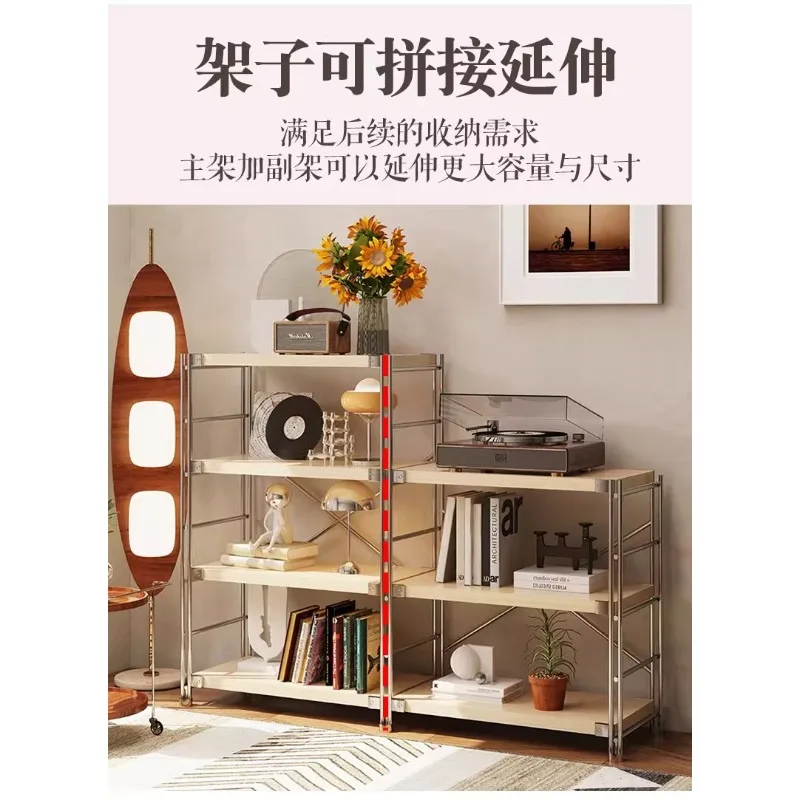 Shelf Floor-to-ceiling multi-layer bookshelf Kitchen storage Floor height adjustable household storage shelf
