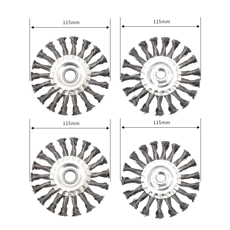 Rust/Paint Wire Wheel Remover - 4 1/2 Inch Heavy Duty and Durable Knotted Wire Wheel - Remove Paint, Rust Corrosion,4Pcs