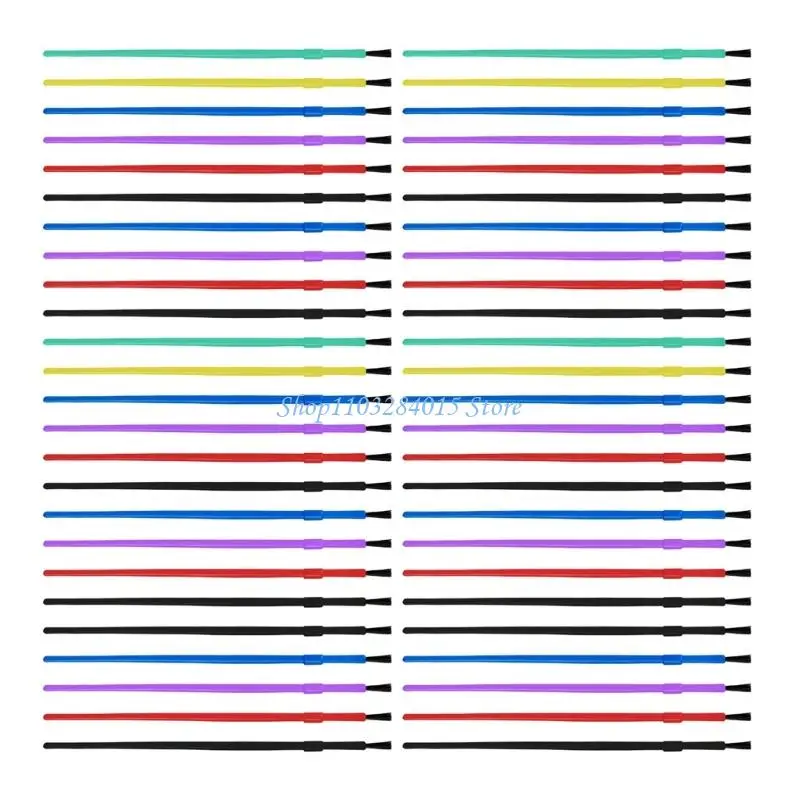 R6FF 50 Pcs Small Paint Brushes Set Nylon Hair Painting Brushes Set Art Supplies For Watercolor Gouache Acrylics