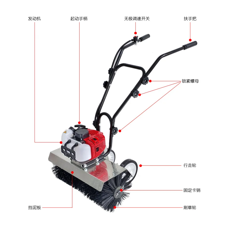 Applicable to artificial turf laying machine lawn brush lawn carding machine court sand filling grass brush moss cleaning machin