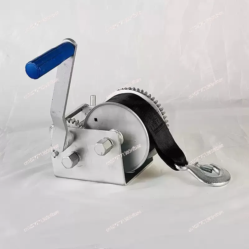 

Yacht Trailer Two-speed Hand Crank Winch 900KG 2.6 Tons Webbing Winch Sturdy Trailer Accessory for Marine Boat