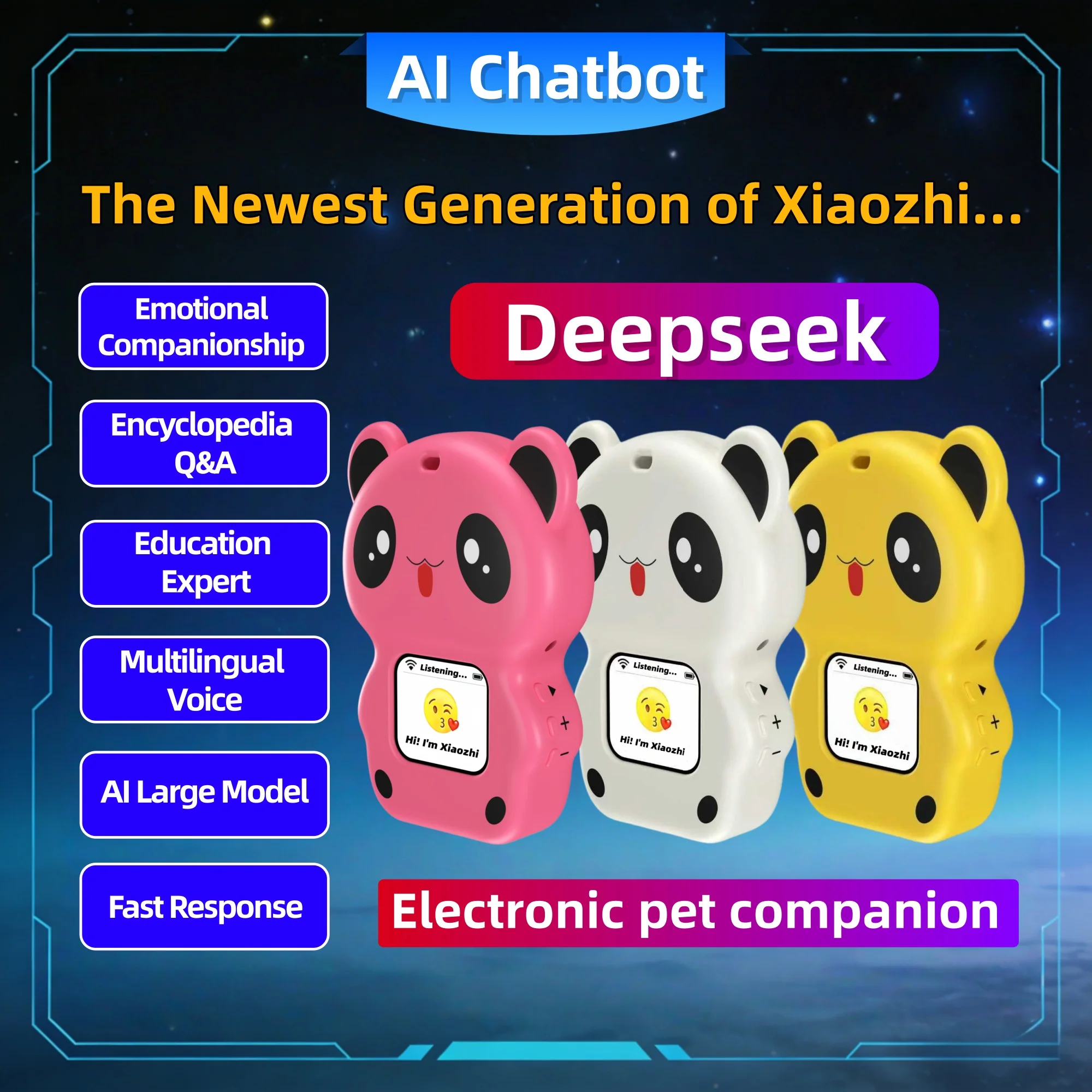 DeepSeek， XiaoZhi，AI Companion Elf Storytelling Conversational Robot Learning Encyclopedia Knowledge Emotional Pet Fashion Toy