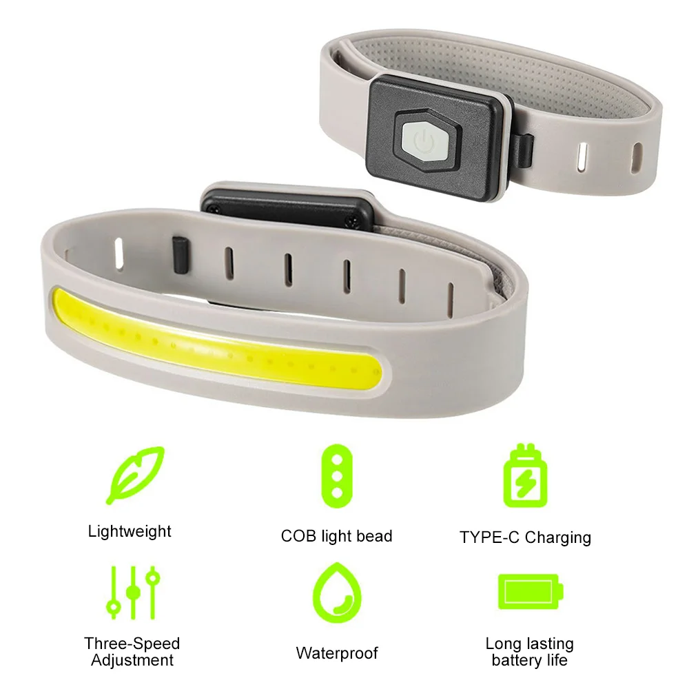 LED Wristband Light USB Rechargeable Outdoor Night Running Armband Waterproof Sports Belt Warning Light for Running Cycling