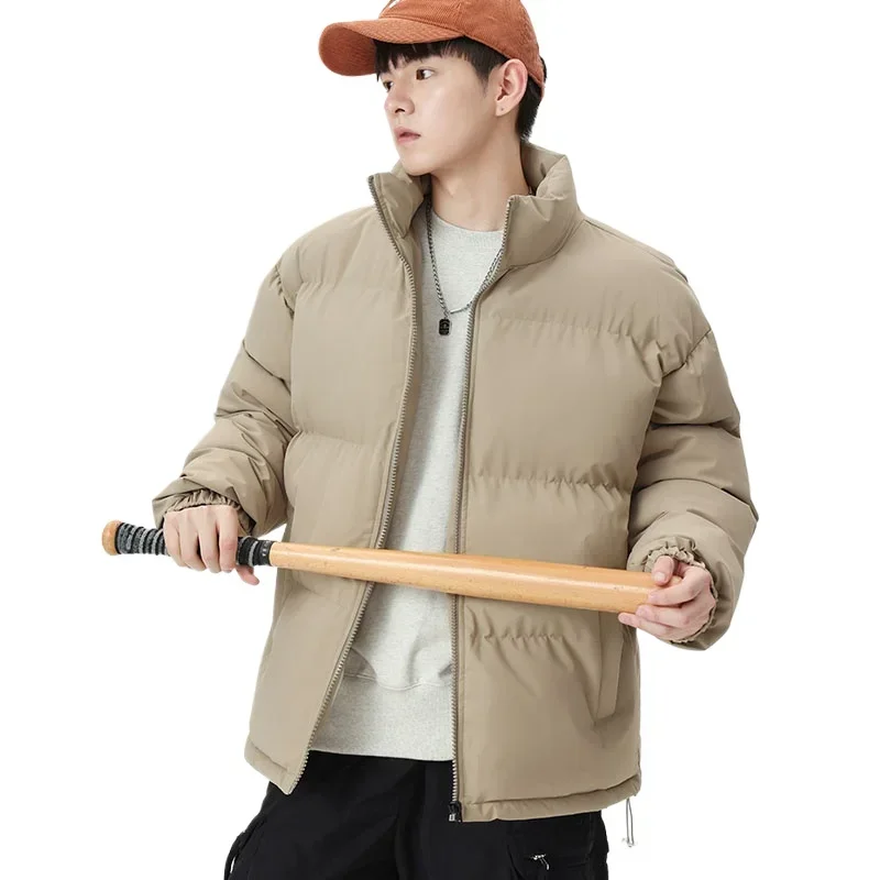 

2025.Men's Thick Cotton Jacket Pure Color Warm and Fashionable Deep Color Trendy Men's Cotton Jacket,