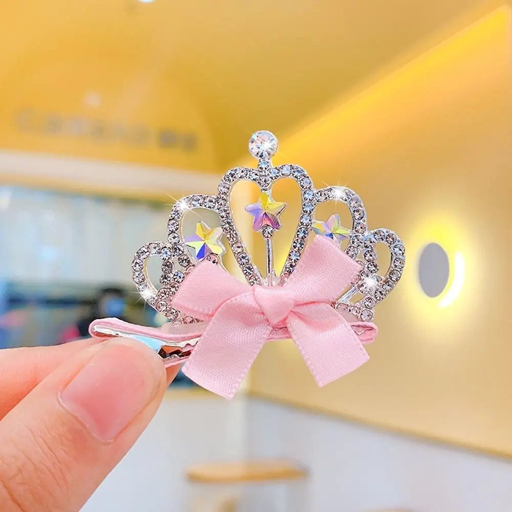 แฟชั่นสาวหวาน Star Headdress Rhinestone มงกุฎเด็กน่ารัก Hairpin อุปกรณ์เสริมผมโบว์ผมคลิป Headwear