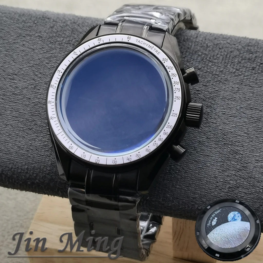 

Высококачественные часы VK63 39,7 мм MoonSwatch Chronograph с металлическим корпусом и безелем, модные деловые часы с герметичной задней крышкой, Moon Watch