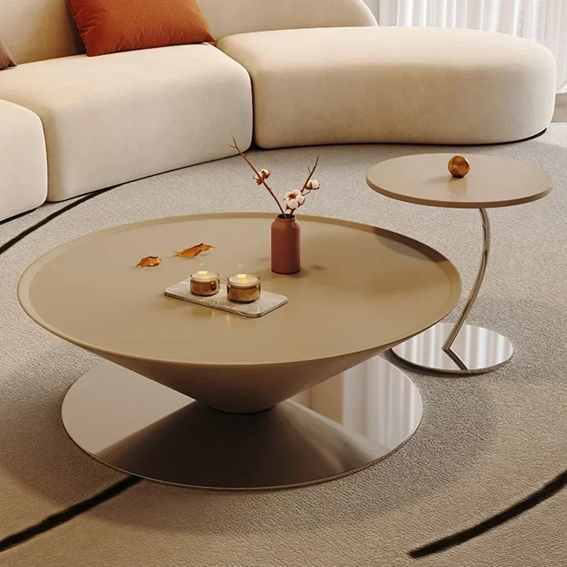 Modern Wood Side Table Round Luxury Living Room Unique Coffee Table Hallway White Premium Pkoffietafels House Accessories