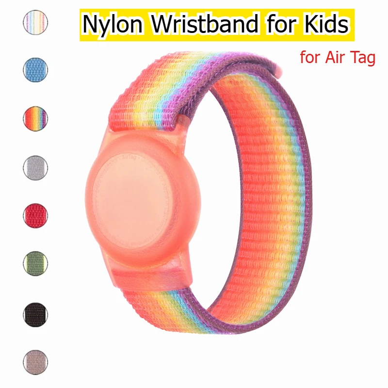 Kids Wristband for Apple AirTag Protective Case for Air Tag GPS Tracker Holder Nylon Adjustable Bracelet Band