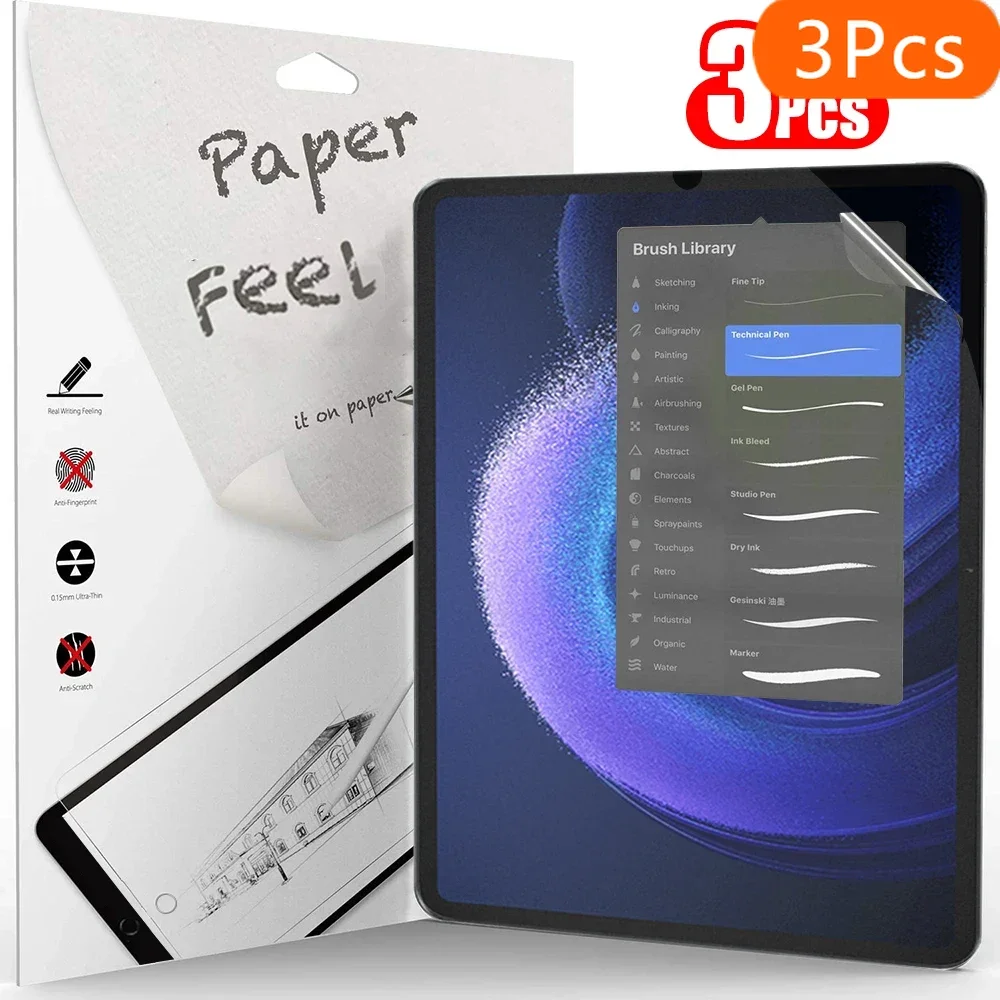 

3Pcs Paper Feel Like Screen Protector For Xiaomi Pad 6 5 Pro 11 inch 6s Pro 12.4 Redmi Pad Se Tablet Matte Film No Glass