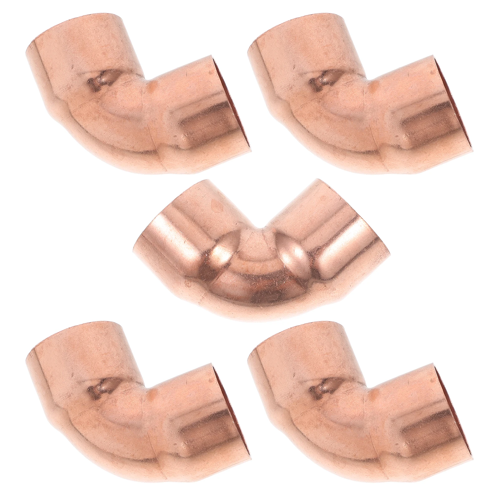 

5pcs Copper Elbow Fittings Material Secure Connection Copper Pipe Unions Solder Fittings Pipe Caps Stabilizing