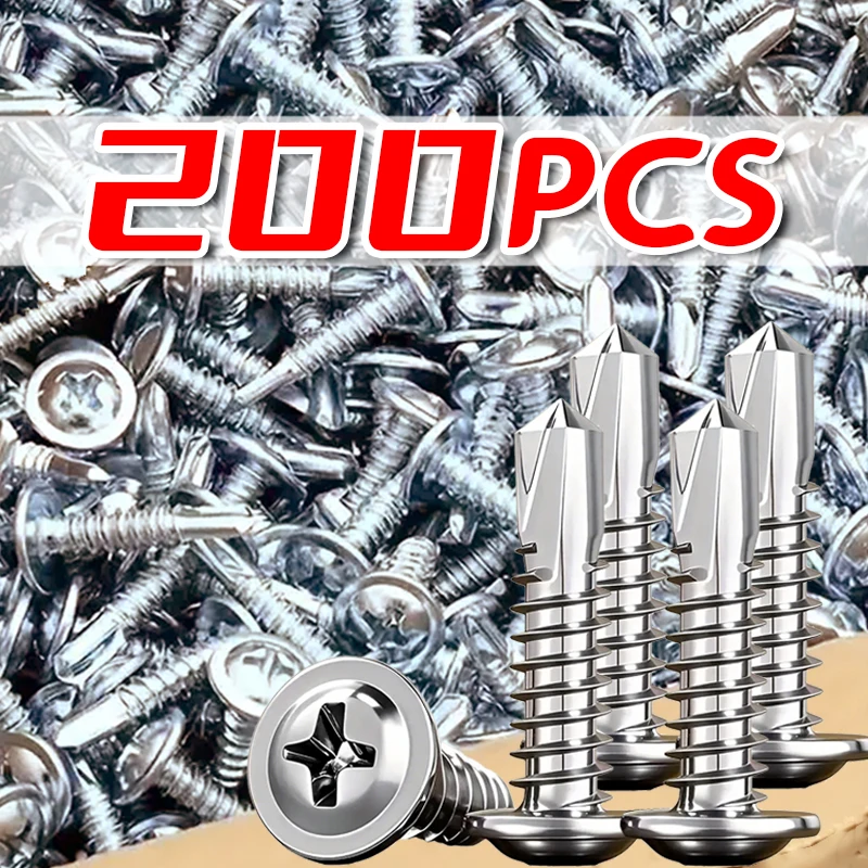 

Самосверлящий винт с крестообразным шлицем и плоской головкой «сделай сам», большая крестообразная пластина, дрель, хвост, винты с полной резьбой, крепеж из нержавеющей стали