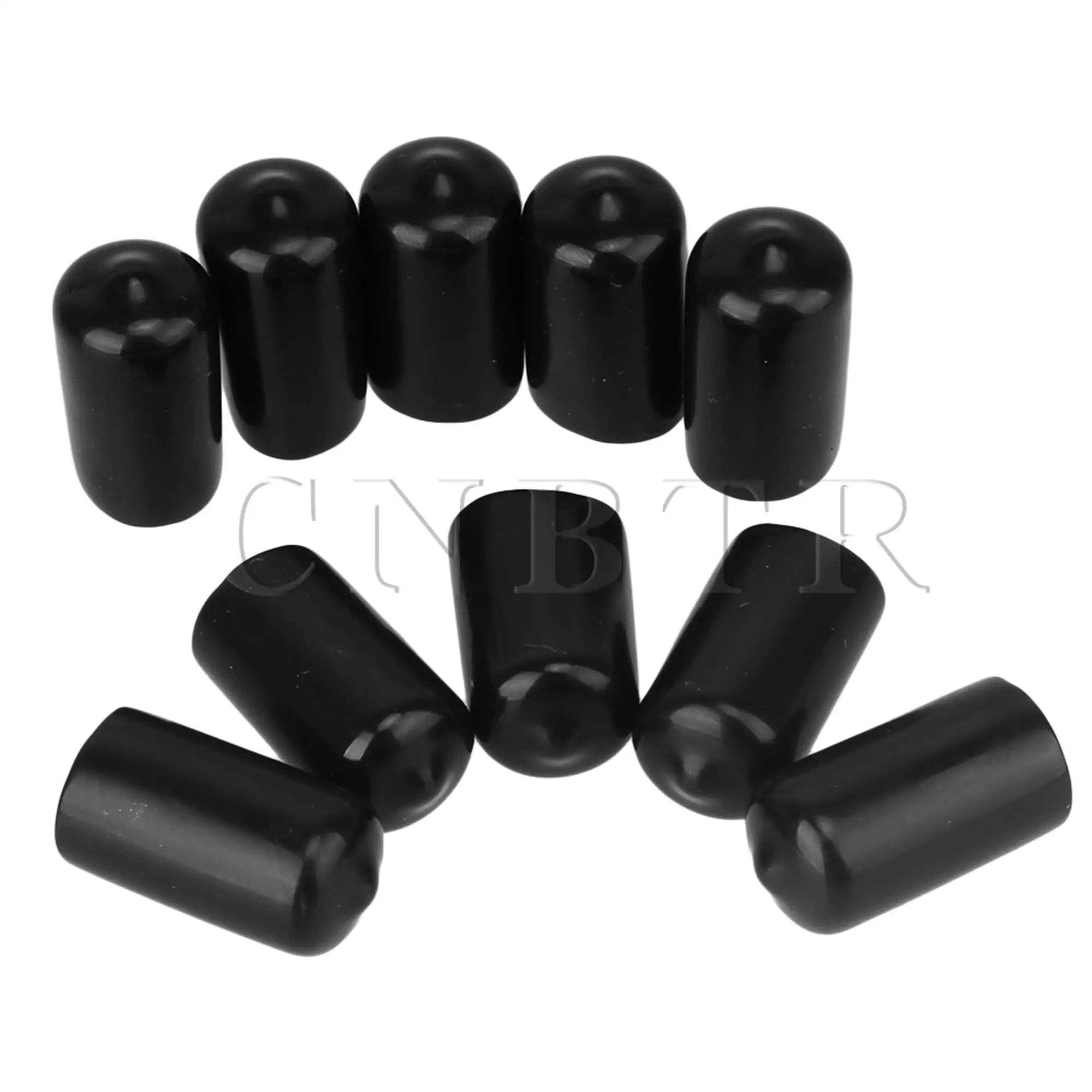 CNBTR 10Pcs PVC Pipe Stop Rubber Hose End Cap Thread Cover 14MM/12MM Black/Red