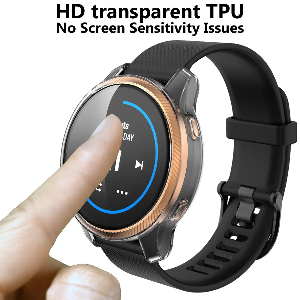 가민 베누 보호 케이스, 스마트 워치 도금 TPU 소프트 커버, 전체 화면 보호대 쉘