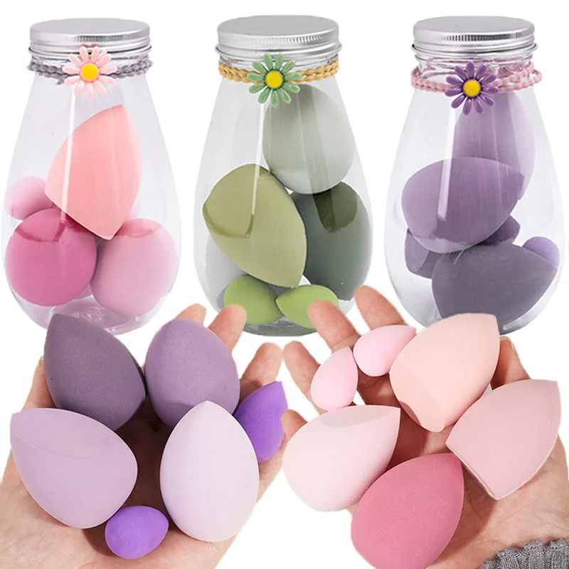 Multiple Sizes Beauty Eggs Set 6Pcs/bottle Foundation Concealer Wet and Dry Use Sponge Puff Facial Professional Smearing Tools