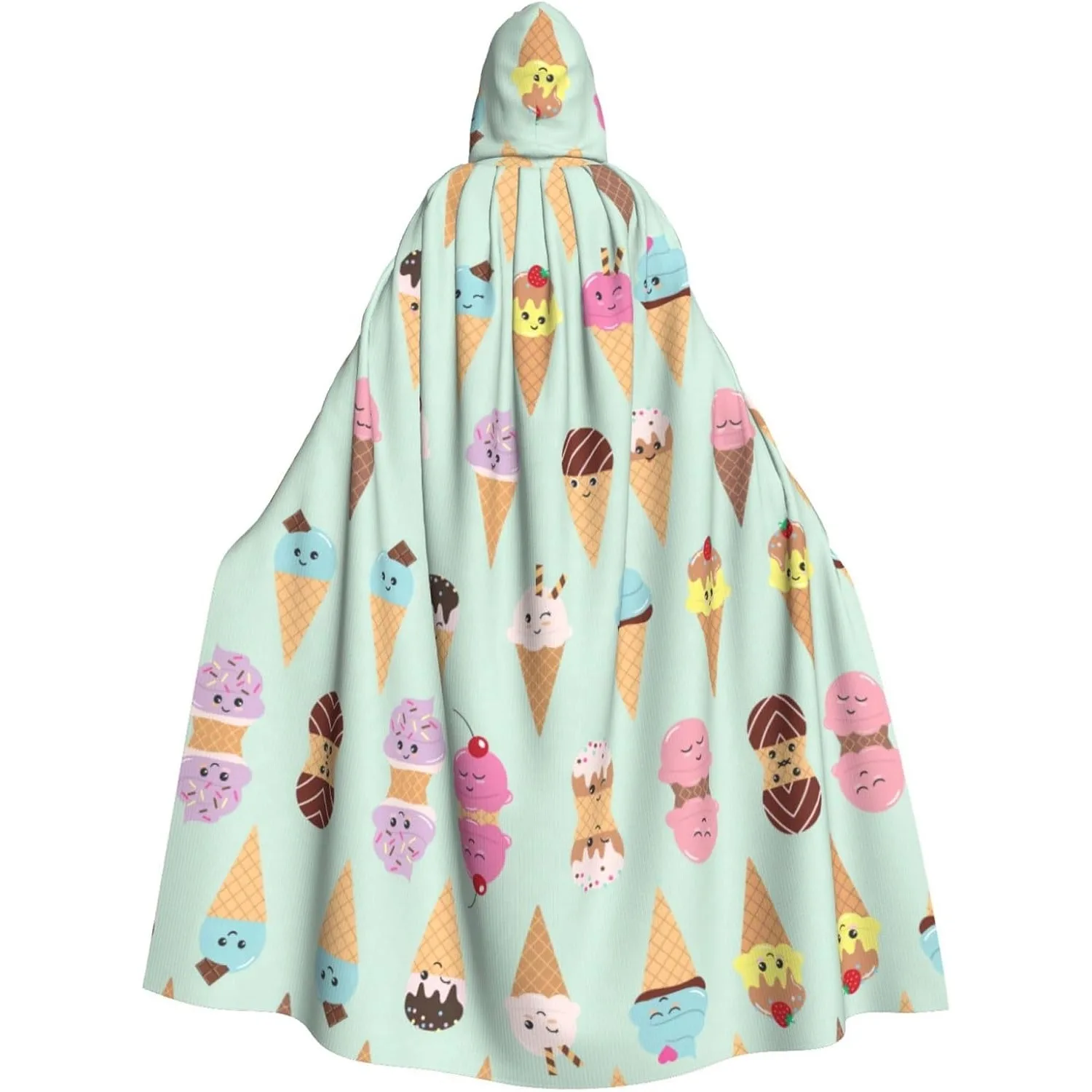 

Накидка с капюшоном и принтом мороженого, карнавальная праздничная накидка, халат для косплея, костюм для вечеринки, готический карнавал