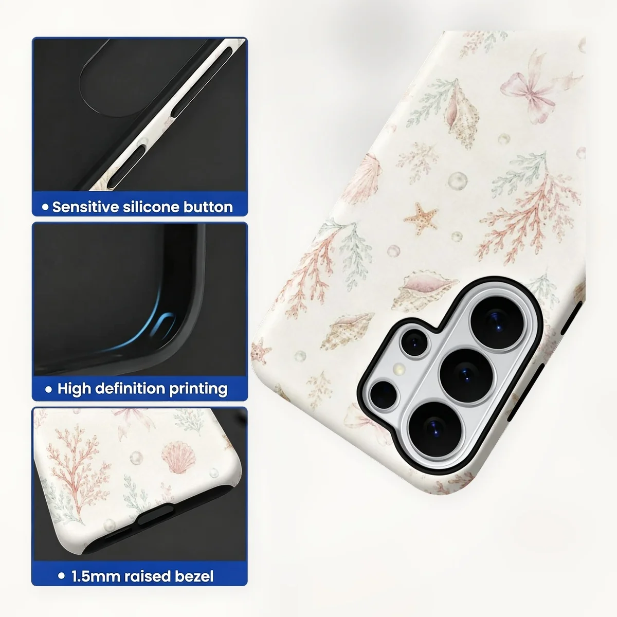 Watercolor Seashells 2-in-1 Dual-Layer Phone Case for Samsung Galaxy S26 S25 S24 Plus Ultra FE S20 FE A56 A17 A16 A15 - view 2