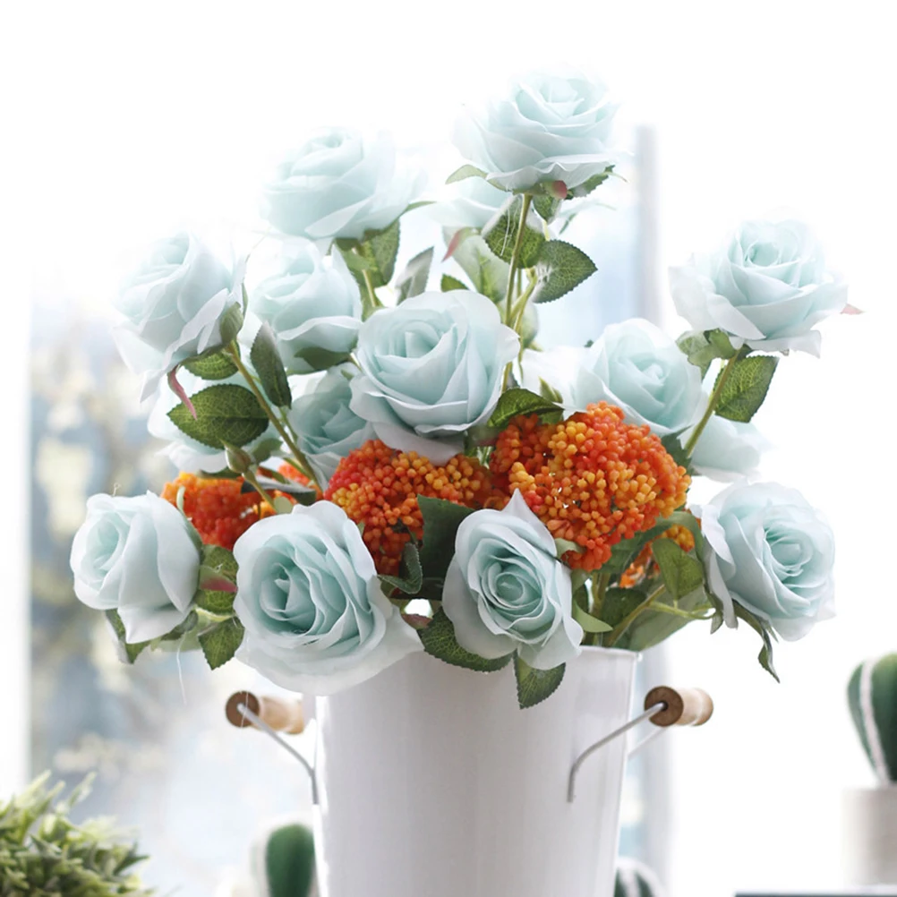 

Artificial Silk Flowers Realistic Roses Bouquet Decoration False Wedding Table Decorations