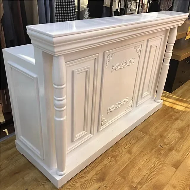 

European retro style checkout page clothing store beauty salon bar counter store barber shop company front desk reception desk
