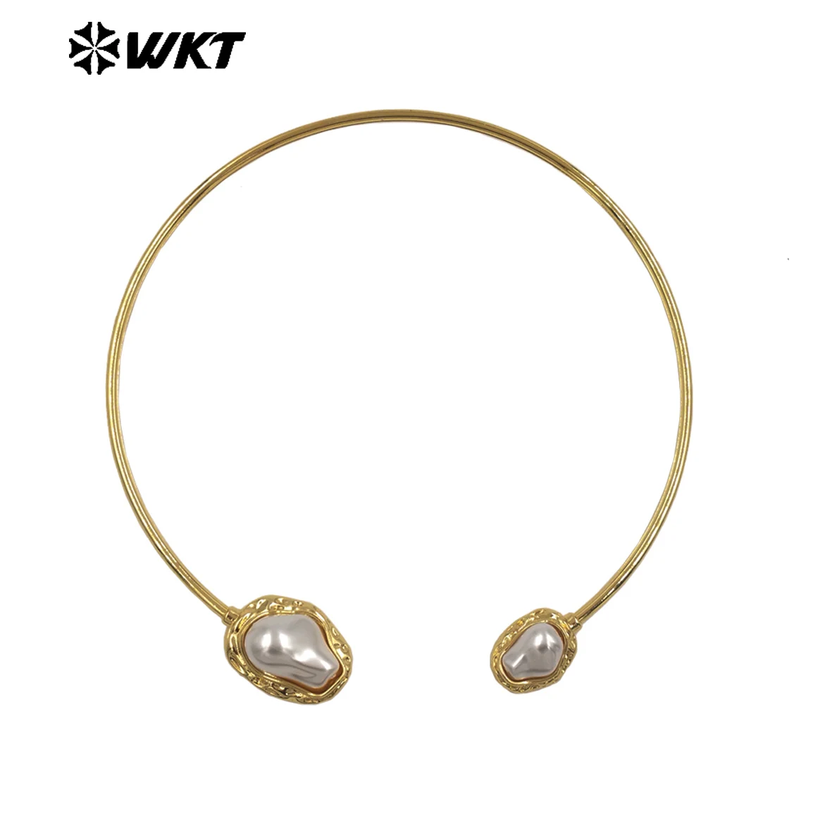 

WT-JN362 Popular Charming Natural Artificial Pearl 18k Real Gold-Plated Adjustable Necklace For The Party ACC