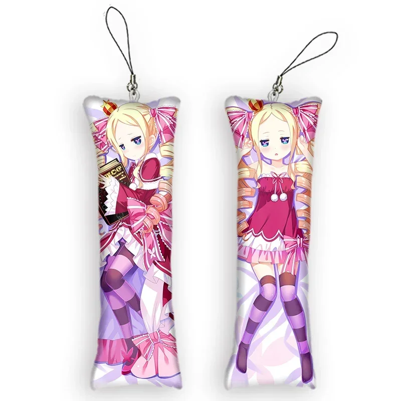 

Fashion4x12cmAnime Life In A Different World From Zero Beatrice Dakimakura Mini Keychain Pendant Cartoon Key Chain Cute Gift