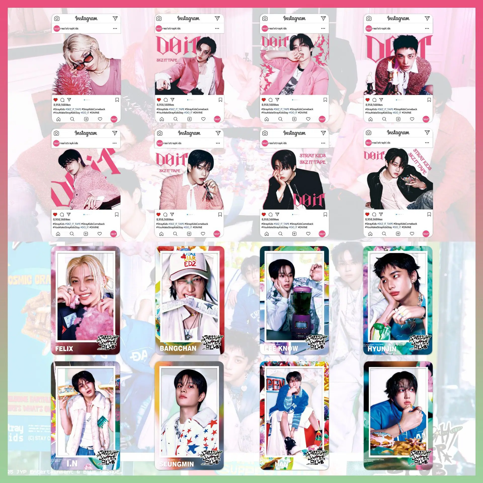 

Набор из 8 прозрачных фотокарточек Stray Kids (SKZOO) KPOP, маленькие карточки из ПВХ, коллекционные карточки для фанатов, сувенирные подарки