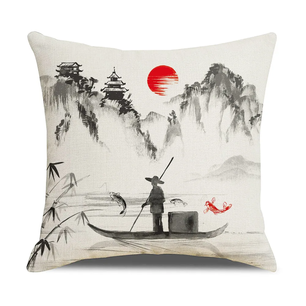 Retro Cushion Cover Sofa Pillowcase Home Decor Pillow Case 45x45cm Linen Home Textile Products