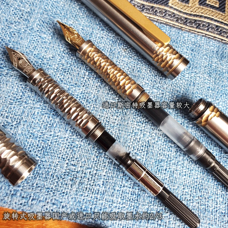 Titanium Alloy CNC Fountain Pen with Glass Breaker Tool, Cool Pen for Business Signature