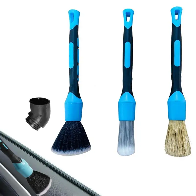 

Soft Detail Brushes Car Detailing 3pcs Car Cleaning Brush Set Air Outlet Tires Engine Bay Automotive Cleaning Tools For Sedans