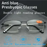 Clara Vida-gafas bifocales antiazules para hombre, almohadillas suaves para la nariz, para ordenador, oficina, gafas de lectura para conducir, 1 + 1,5 + 2 + 2,5 + 3 + 3,5 + 4