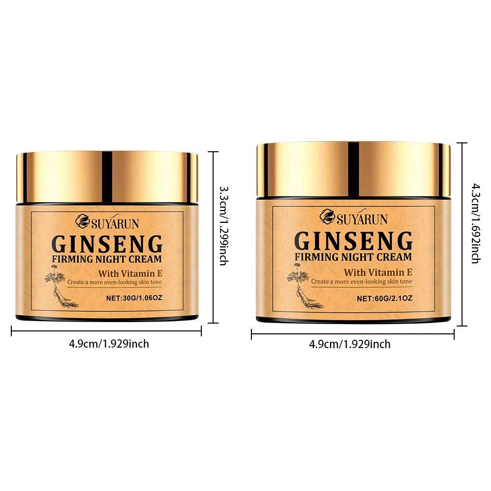 كريم الجينسنغ الليل المرطب المغذي المضاد للشيخوخة للعناية بالبشرة للاستخدام المسائي.