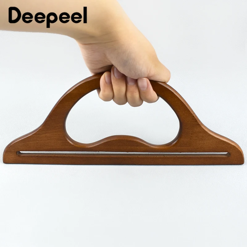 2Pcs Deepeel 30*12cm Wood Bags Handle Purse Frame Handbag Strap Closure Kiss Clasp DIY Handmade Sewing Brackets Bag Accessories