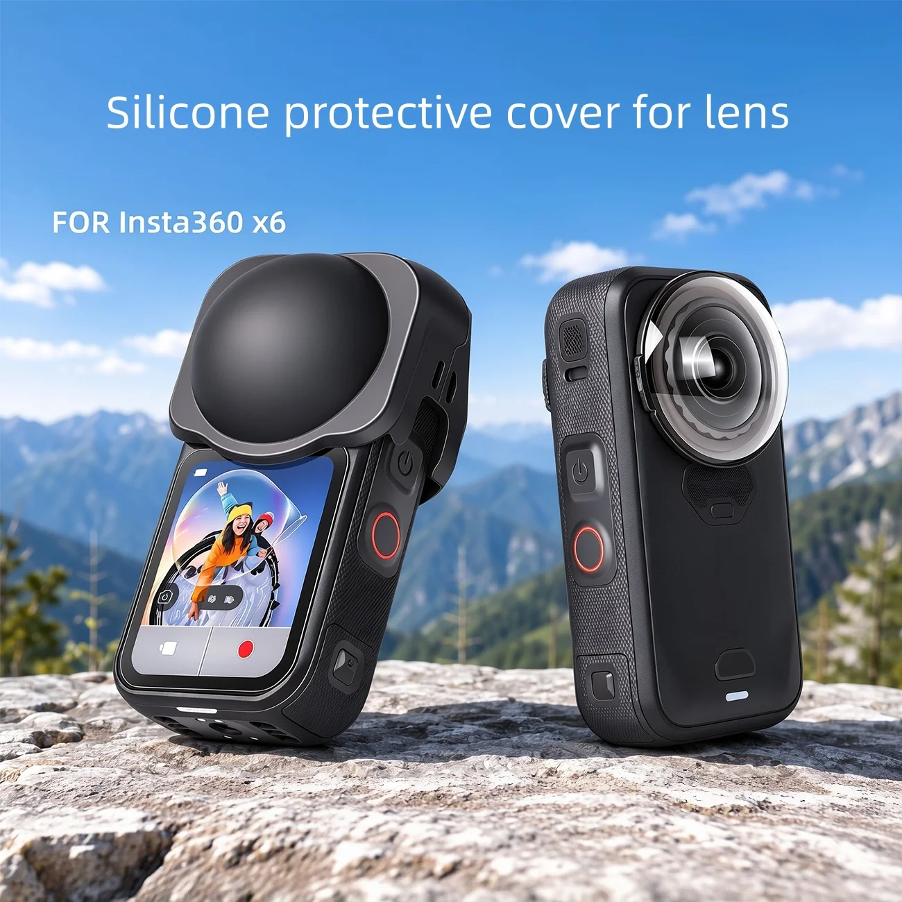 Silicone Lens Cap for Insta360 X6, Lens Cover Dustproof Scratchproof Protective Cover Accessories