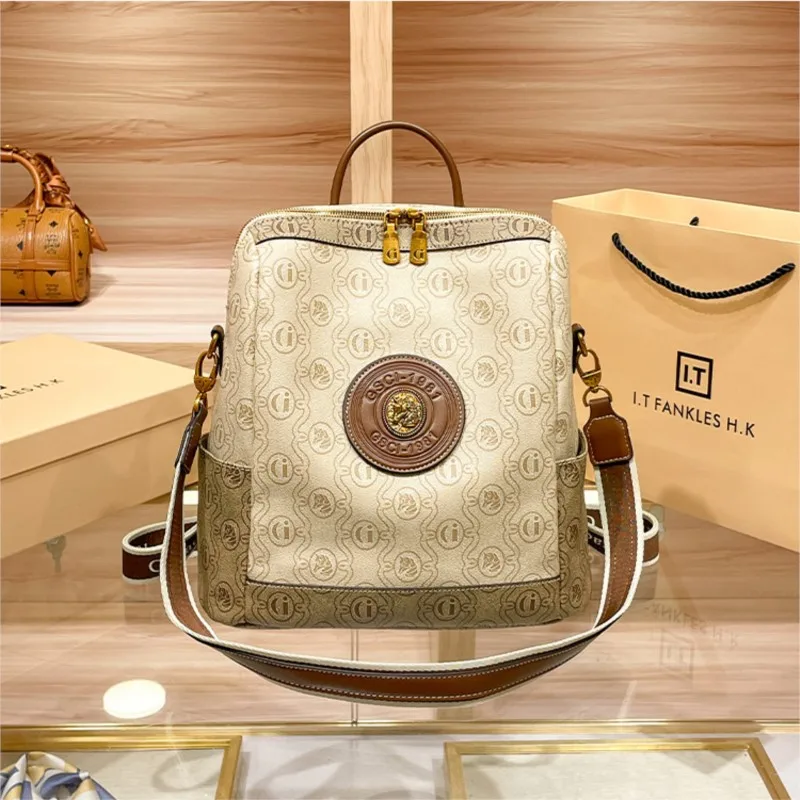 

Light Luxury Leather Backpack for Women 2025 New Fashion Designer Large Capacity, Simple and Lightweight Commuter Travel Backpac