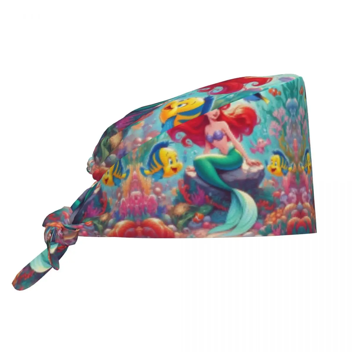 Custom Cartoon The Little Mermaid Game Medical Staff Scrubs Hat Unisex Anima Doctor Nursing Surgical Cap Scrub Caps
