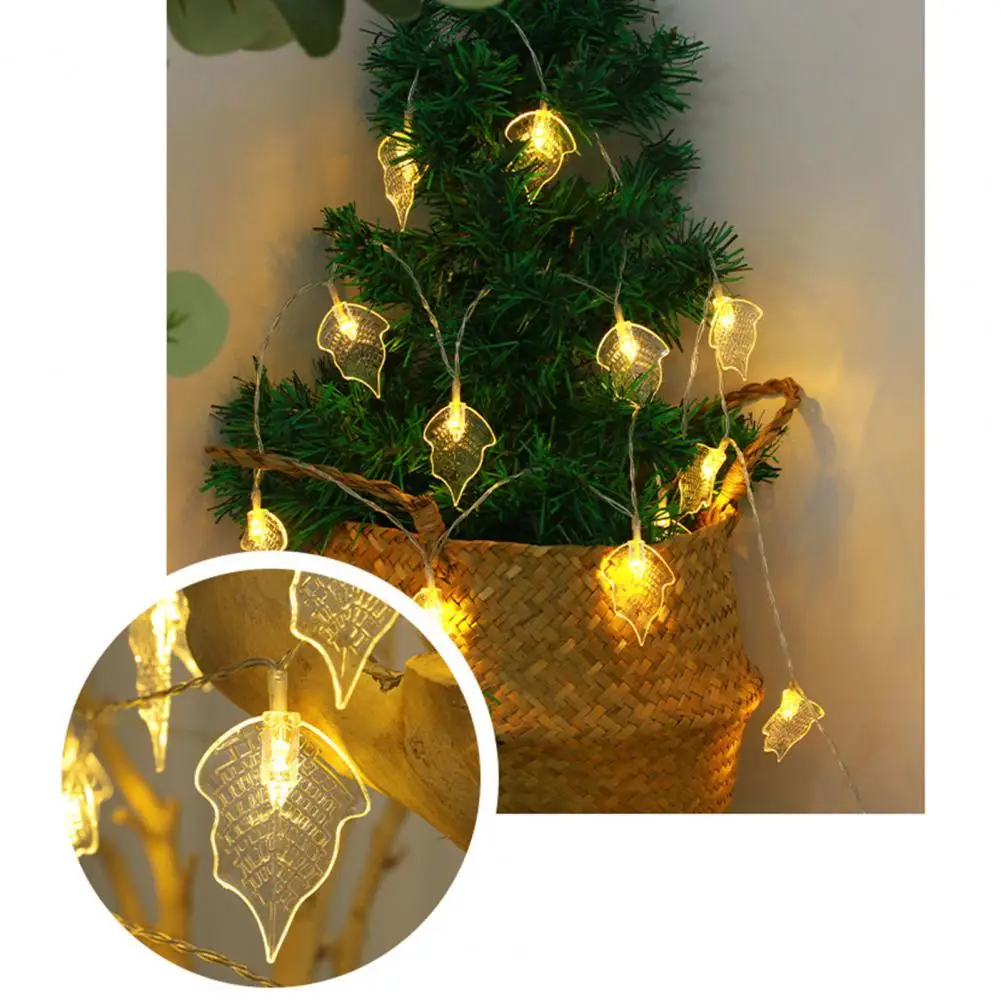 LED-String-Lampe Blattförmige dekorative String-Lampe nicht grelle LED-Party-Ornament mit mehreren Modi Low-Power-Verbrauch Weihnachten