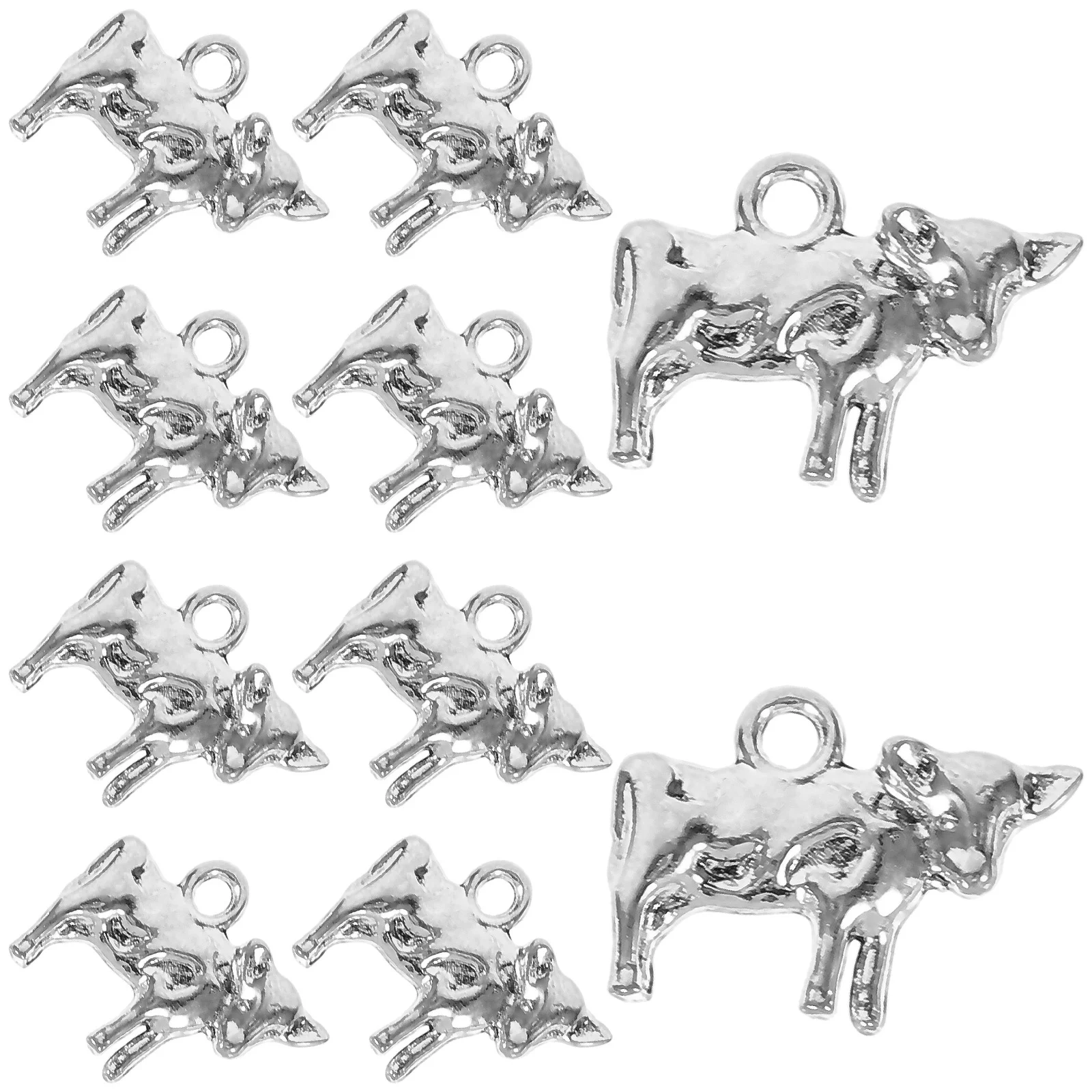 

10pcs Vintage Cow Pendants Small Charms For Jewelry Making Diy Alloy Cow Charm Decorative Hanging Charms For Necklaces Bracelets