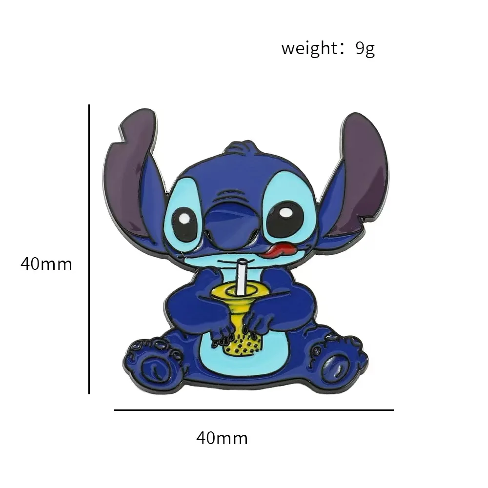 Disney Cartoon Stitch Pins Brooch Set Gift Anime Family Enamel Lapel Pin Clothing Backpack Decoration DIY Accessories