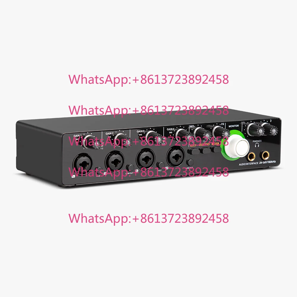 4 Channel Audio Sound Card 4 in 4 Interface De Audio for Podcast Recording Music Instrument
