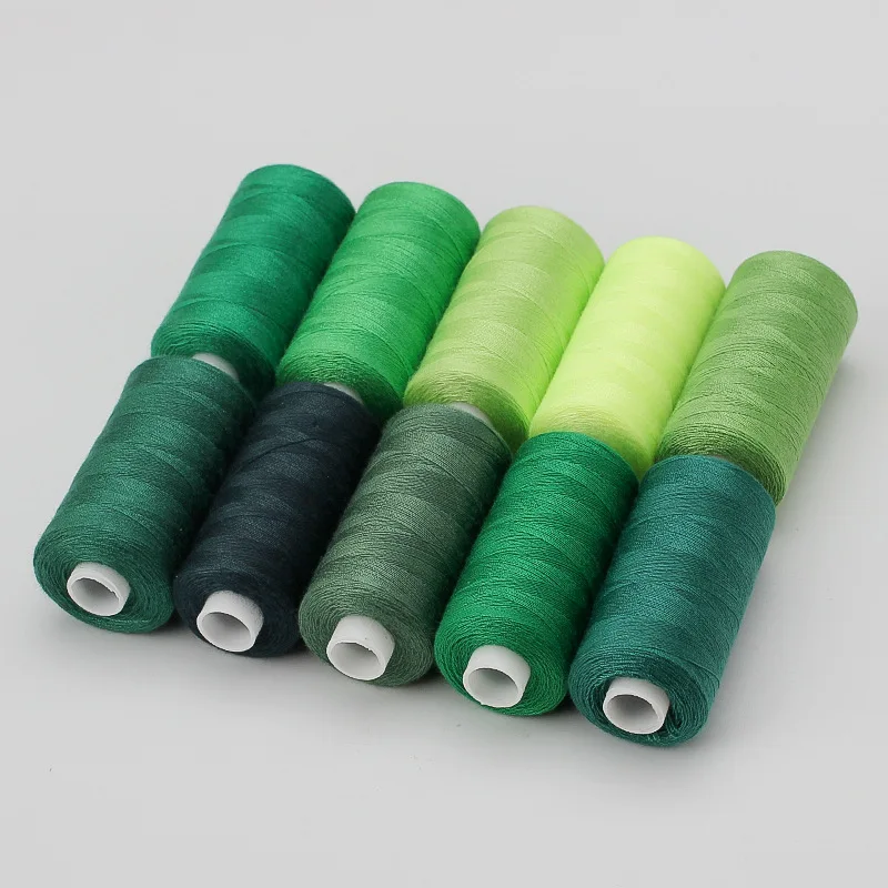 1 set van 10 rollen polyester 402 naaigaren voor handmatig en mechanisch gebruik, 400 yards, doe-het-zelf