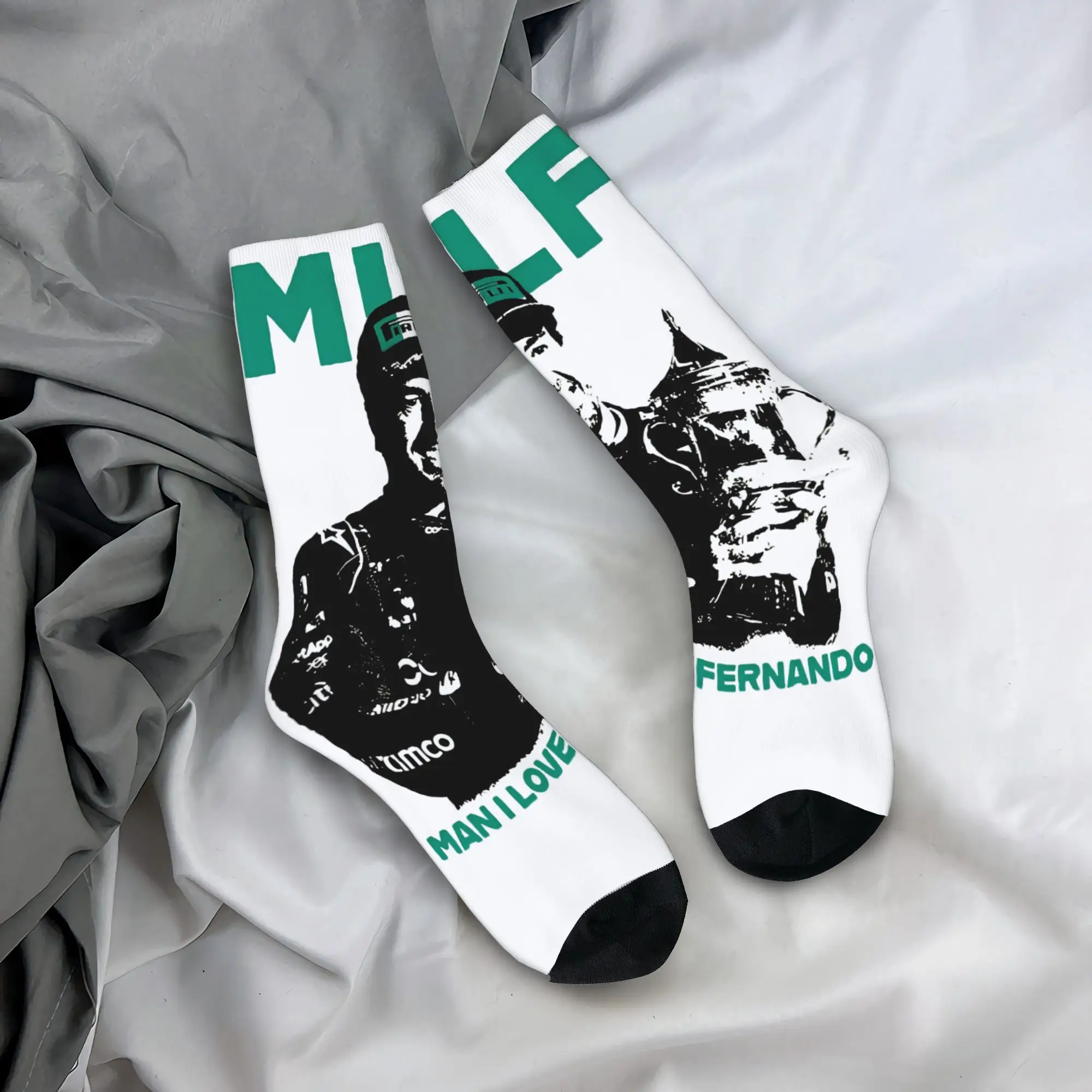 Носки MILF Man i love Fernandos Alonsos, модные чулки, зимние нескользящие мужские носки, дышащие дизайнерские спортивные носки для бега