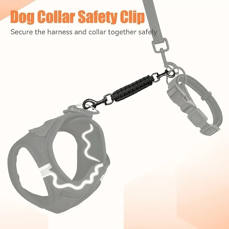 Doppelseitiger Hunde-Sicherheitsgurt-Clip, Hundehalsband-Geschirr-Verbinder für Spaziergänge im Freien – Detail 2