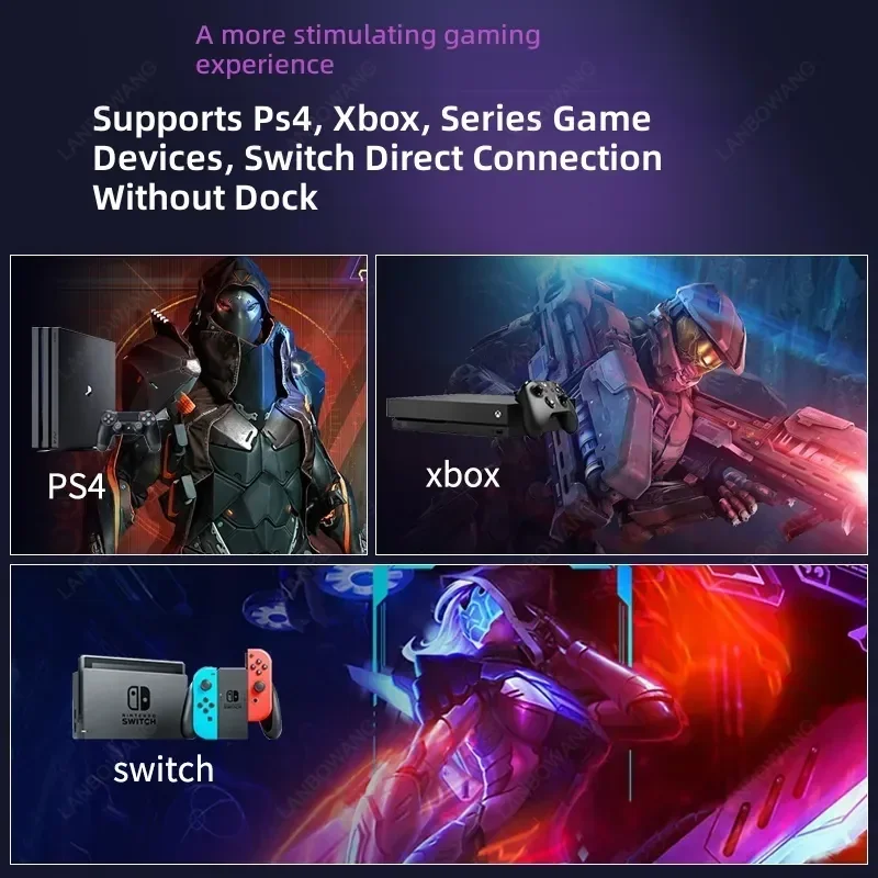 14/15.6 Inch IPS Portable Monitor, 144Hz External Display Screen for PS4 Switch Laptop