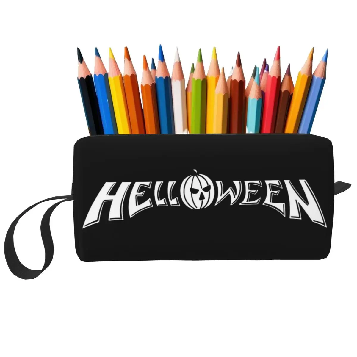 Helloween Rock Band Pencil Case for Boy Girl Gifts Pen Box Pencil Bag Stationery Supplies Travel Women Cosmetic Bag
