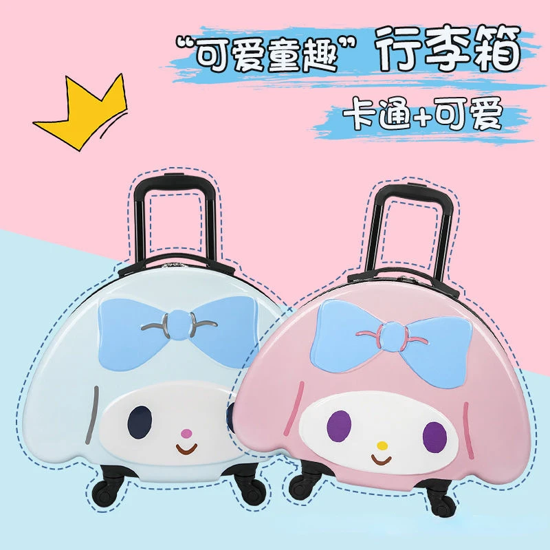 My melody Cinnamoroll LinaBell new fashionable sweet and cute cartoon pattern casual travel trolley suitcase for boys and girls