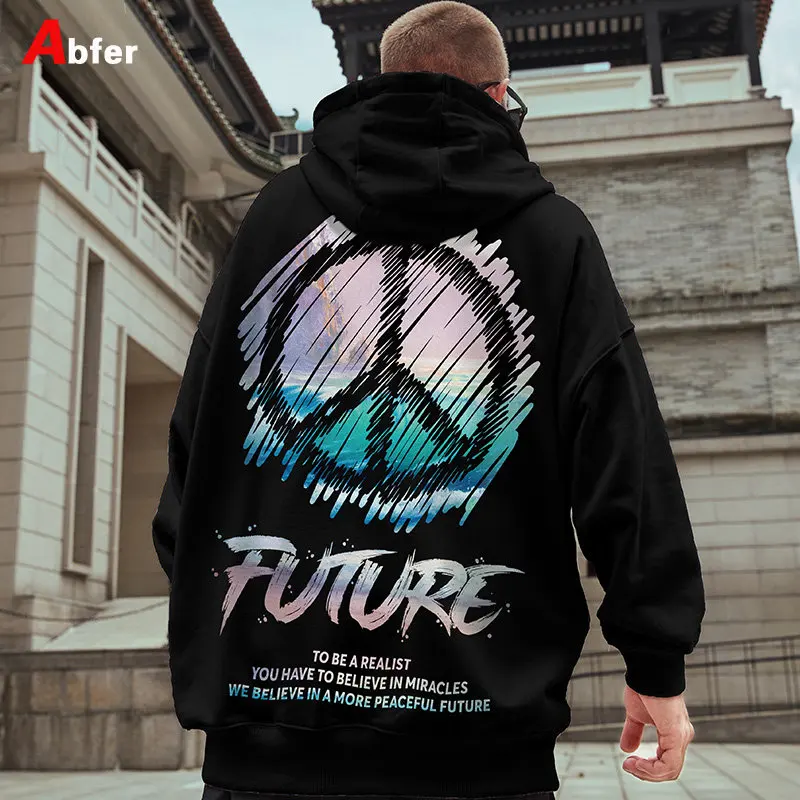 

Abfer American Streetwear Hoodies Antiwar Oversized Hoodie Men Hip Hop Pullover Male Hooded Sweatshirts Harajuku Y2k Clothes