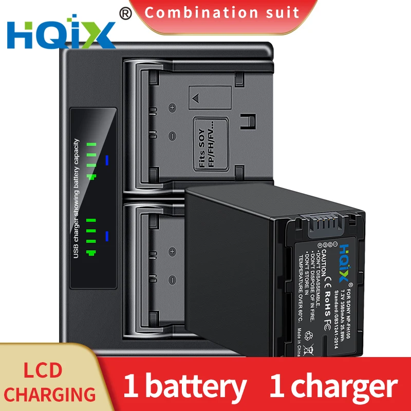 

HQIX for Sony DCR-SR82 SR300 SX40 SX41 SR85 SR87 SR220 SX60 HC7 HC16 HC47 HC48 HC38 HC45 Camera NP-FH100 Dual Charger Battery