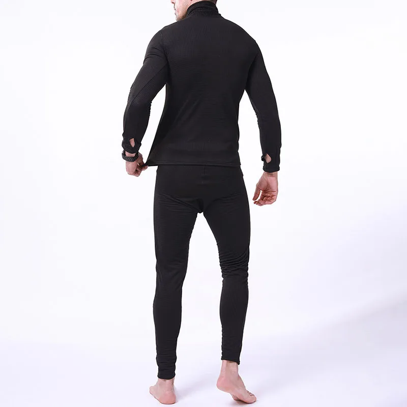 Winter Mens Tactical Warm Underwear Set US Plaid Fleece Military Tops & Long Johns Outdoor Quick-dry Hiking Safari Underwear Set