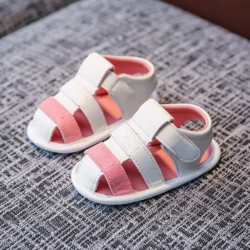 Summer New Baby Soft Sole Closed Toe Anti-Kick Non-Slip 0-1 Year Old Learning Walk Shoes Beach Sandals